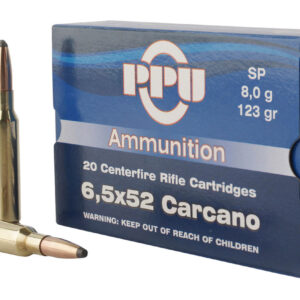 Prvi PPU 6.5x52mm Carcano Ammunition PP6CS 123 Grain Soft Point 100 Rounds In Stock